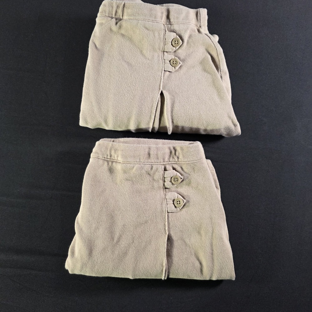 2 Lands End School Uniform Girls Blend Chino Skort Above Knee Size Youth 14, Tan